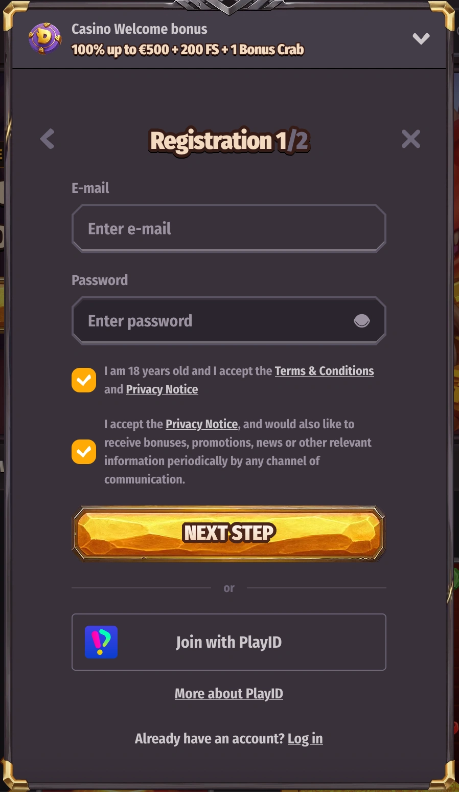 dragonia casino login